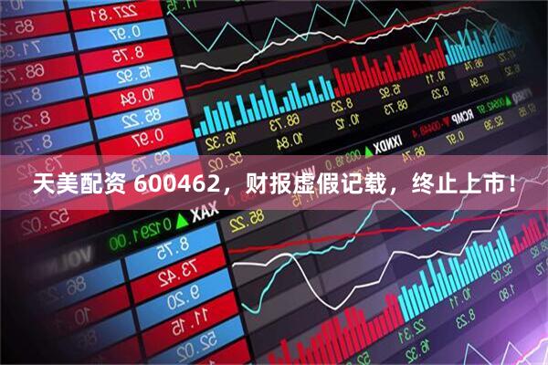 天美配资 600462，财报虚假记载，终止上市！